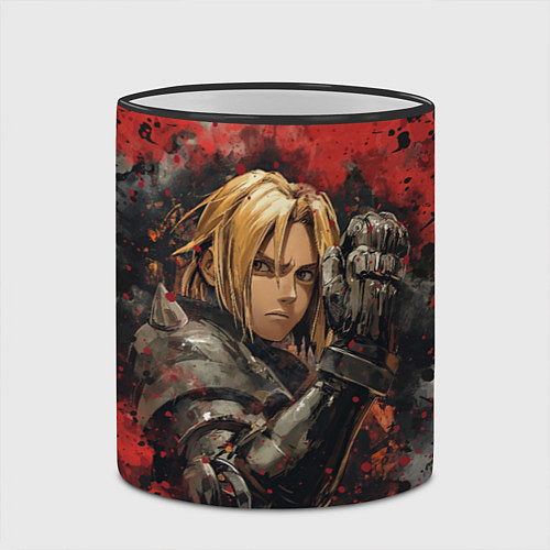 Кружка цветная Edward Elric - Fullmetal Alchemist / 3D-Черный кант – фото 2