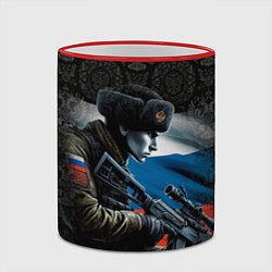 Кружка 3D Я русский солдат, цвет: 3D-красный кант — фото 2