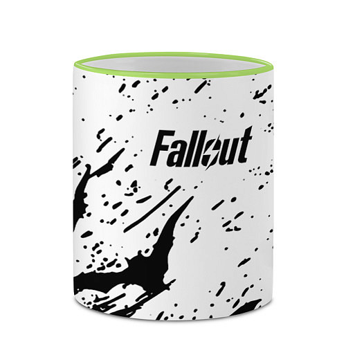 Кружка цветная Fallout краски летучие мыши / 3D-Светло-зеленый кант – фото 2