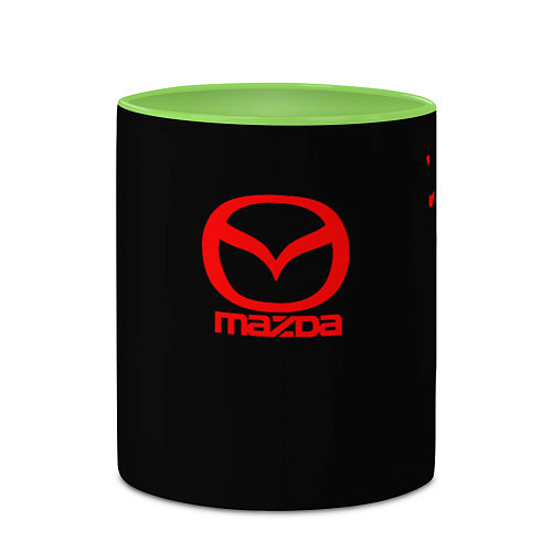 Кружка цветная Mazda краски красные штрихи / 3D-Белый + светло-зеленый – фото 2