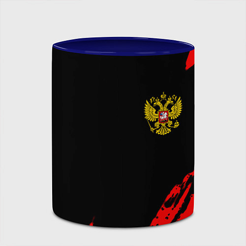 Кружка цветная Россия герб краски красные / 3D-Белый + синий – фото 2