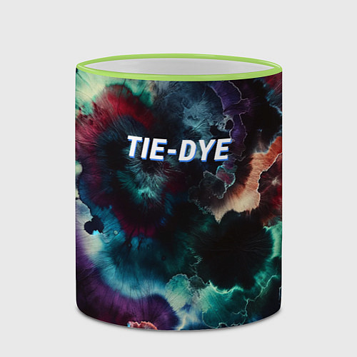 Кружка цветная Tie - dye / 3D-Светло-зеленый кант – фото 2