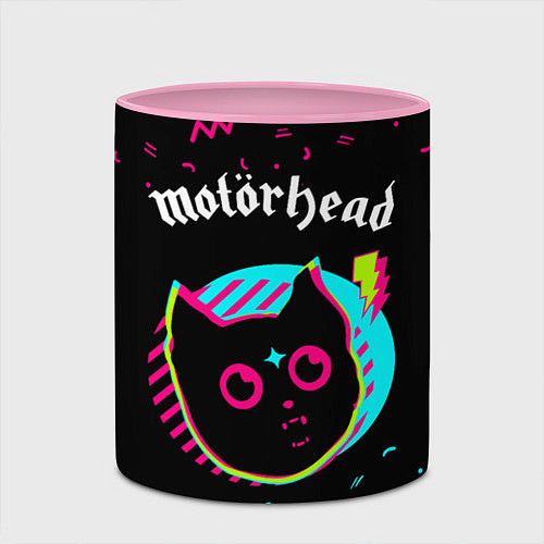 Кружка цветная Motorhead - rock star cat / 3D-Белый + розовый – фото 2