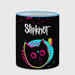Кружка 3D Slipknot - rock star cat, цвет: 3D-небесно-голубой кант — фото 2