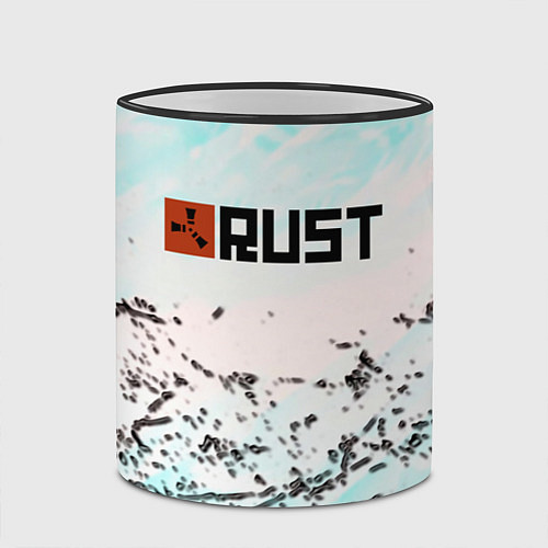 Кружка цветная Rust game текстура / 3D-Черный кант – фото 2