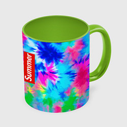 Кружка 3D Color abstraction - summer, цвет: 3D-белый + светло-зеленый