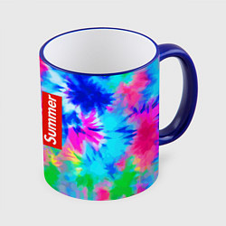 Кружка 3D Color abstraction - summer, цвет: 3D-синий кант