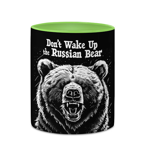 Кружка цветная Dont wake up the russian bear / 3D-Белый + светло-зеленый – фото 2