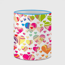 Кружка 3D Любовь паттерны, цвет: 3D-небесно-голубой кант — фото 2