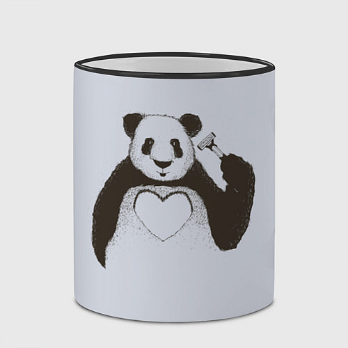 Кружка цветная Panda love art / 3D-Черный кант – фото 2