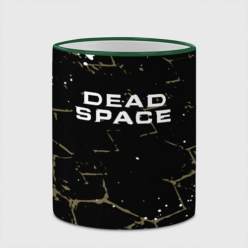 Кружка цветная Dead space текстура / 3D-Зеленый кант – фото 2