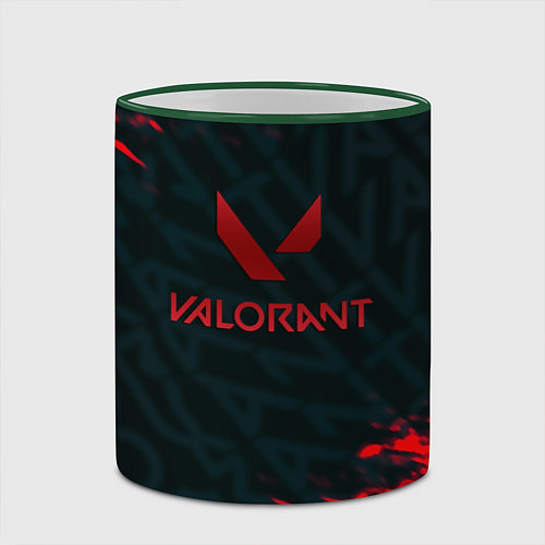 Кружка цветная Valorant текстура краски / 3D-Зеленый кант – фото 2