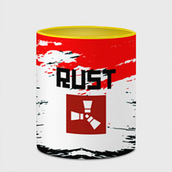 Кружка 3D RUST краски текстура, цвет: 3D-белый + желтый — фото 2