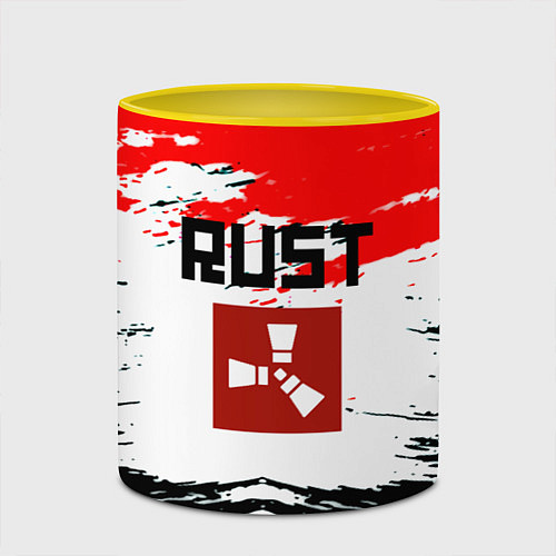 Кружка цветная RUST краски текстура / 3D-Белый + желтый – фото 2