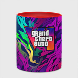 Кружка 3D Gta лого фиолетовый камуфляж, цвет: 3D-белый + красный — фото 2