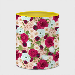 Кружка 3D Цветочный фон, цвет: 3D-белый + желтый — фото 2