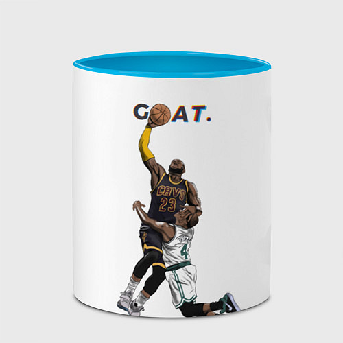 Кружка цветная Goat 23 - LeBron James / 3D-Белый + небесно-голубой – фото 2