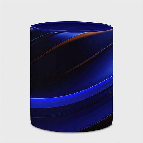 Кружка цветная Синее свечение на абстрактном фоне / 3D-Белый + синий – фото 2