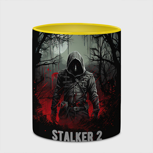 Кружка цветная Stalker 2 dark mode / 3D-Белый + желтый – фото 2