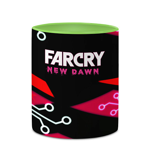 Кружка цветная Farcry new dawn / 3D-Белый + светло-зеленый – фото 2