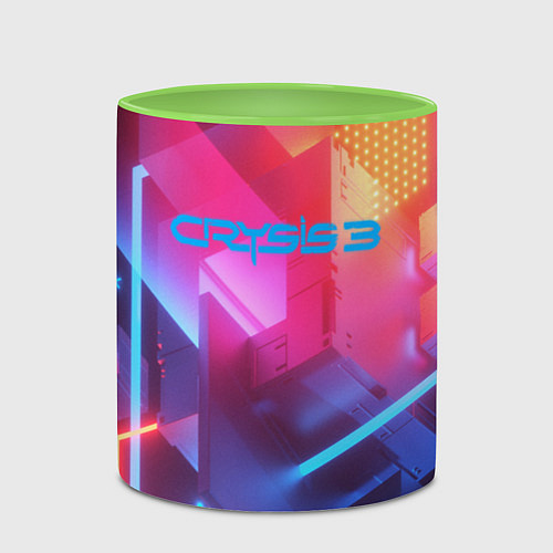 Кружка цветная Crysis текстура брони / 3D-Белый + светло-зеленый – фото 2