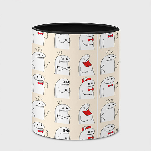 Кружка цветная Смешные мемы паттерн / 3D-Белый + черный – фото 2