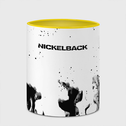 Кружка цветная Nickelback серый дым рок / 3D-Белый + желтый – фото 2