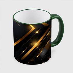 Кружка 3D Gold luxury black abstract, цвет: 3D-зеленый кант