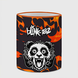 Кружка 3D Blink 182 рок панда и огонь, цвет: 3D-оранжевый кант — фото 2