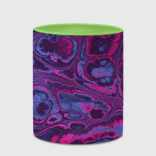 Кружка цветная Абстрактный разноцветный узор / 3D-Белый + светло-зеленый – фото 2