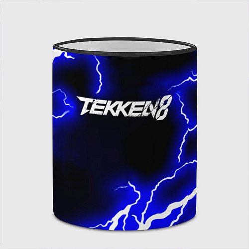 Кружка цветная Tekken молнии / 3D-Черный кант – фото 2