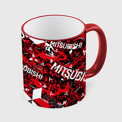 Кружка 3D Mitsubishi - chaos style, цвет: 3D-красный кант