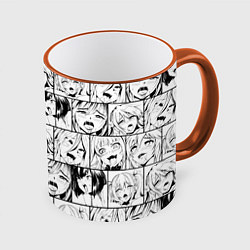 Кружка 3D Ahegao pattern, цвет: 3D-оранжевый кант