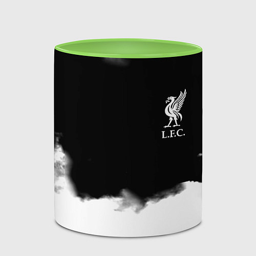 Кружка цветная Liverpool текстура / 3D-Белый + светло-зеленый – фото 2