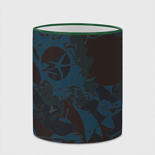 Кружка цветная Абстрактный камуфляж / 3D-Зеленый кант – фото 2