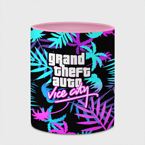 Кружка цветная GTA vice city steel / 3D-Белый + розовый – фото 2