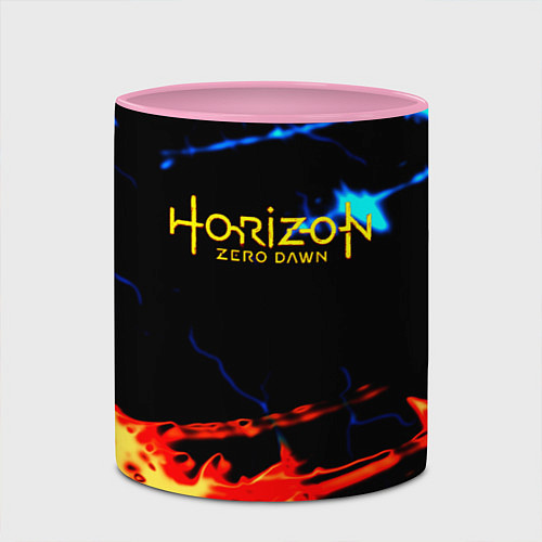 Кружка цветная Horizon zero dawn огонь и лёд / 3D-Белый + розовый – фото 2