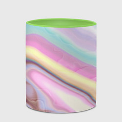 Кружка 3D Розово-голубой мрамор, цвет: 3D-белый + светло-зеленый — фото 2