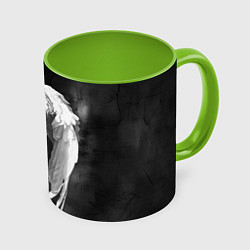 Кружка 3D Индеец белый ангел, цвет: 3D-белый + светло-зеленый