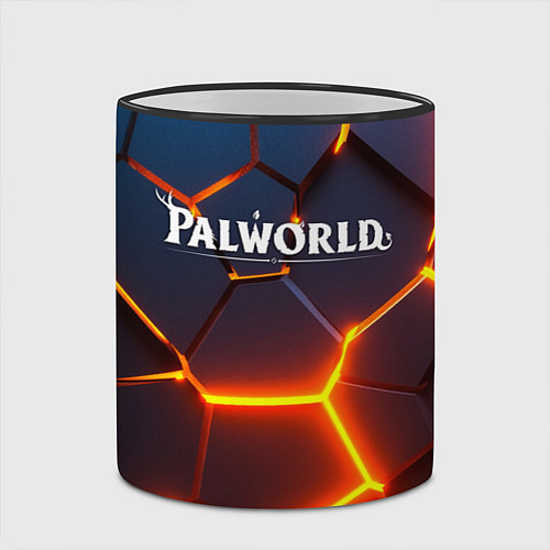 Кружка цветная Palworld logo разлом плит / 3D-Черный кант – фото 2
