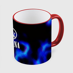 Кружка 3D Nirvana flame ghost steel, цвет: 3D-красный кант