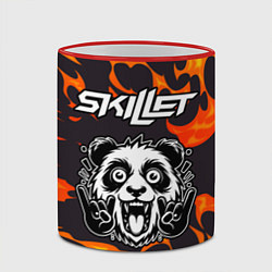 Кружка 3D Skillet рок панда и огонь, цвет: 3D-красный кант — фото 2