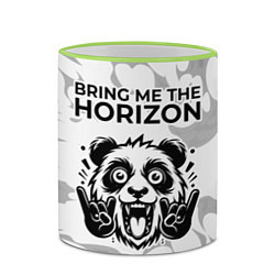 Кружка 3D Bring Me the Horizon рок панда на светлом фоне, цвет: 3D-светло-зеленый кант — фото 2