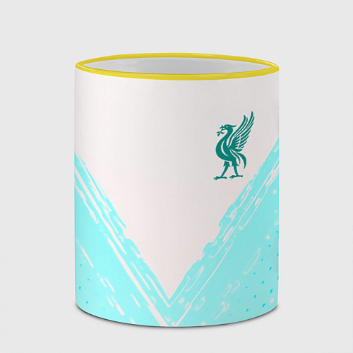 Кружка цветная Liverpool logo texture fc / 3D-Желтый кант – фото 2