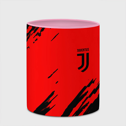 Кружка цветная Juventus краски спорт фк / 3D-Белый + розовый – фото 2