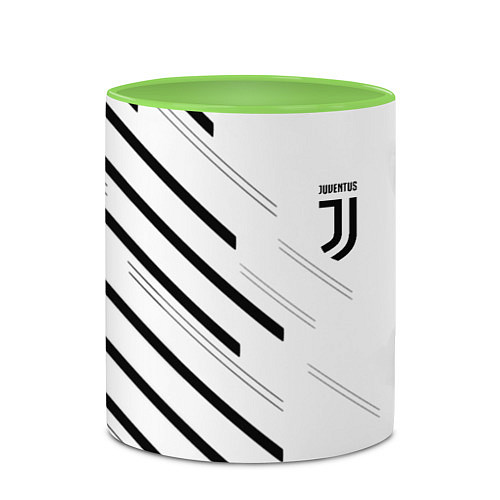 Кружка цветная Juventus sport geometry / 3D-Белый + светло-зеленый – фото 2