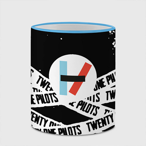 Кружка цветная Twenty one pilots stripes steel / 3D-Небесно-голубой кант – фото 2