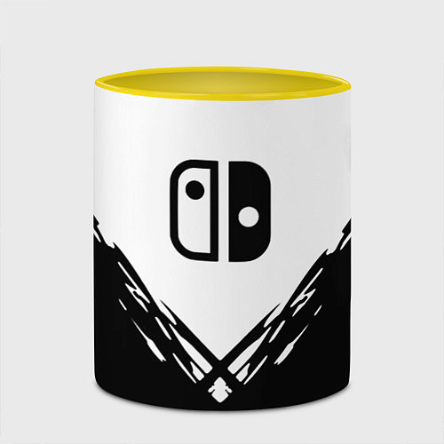 Кружка цветная Nintendo краски лого / 3D-Белый + желтый – фото 2