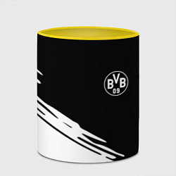 Кружка 3D Borussia текстура краски, цвет: 3D-белый + желтый — фото 2