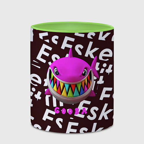 Кружка цветная Esskeetit logo pattern / 3D-Белый + светло-зеленый – фото 2